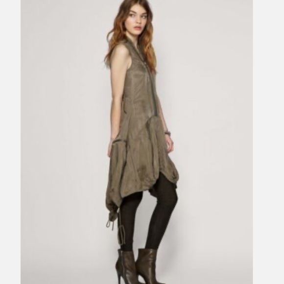 ALL SAINTS PARACHUTE ZEEDA DRESS TAUPE GREEN 10 RARE - Picture 11 of 13